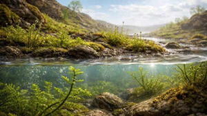 What was the first plant on Earth, and how did it start life on land |