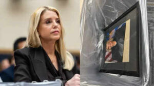 Pam Bondi’s portrait found in trash can a day after Trump axed her as attorney general: Report