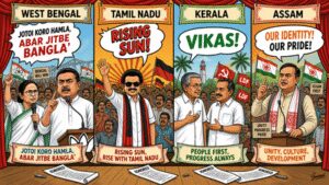 Chants of power: How slogans set the tone in Bengal, Tamil Nadu, Kerala, Assam elections | India News