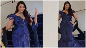 Cannes 2026: Aishwarya Rai Bachchan’s first Cannes 2026 look breaks the internet; actress dazzles in shimmering sapphire-blue gown | Hindi Movie News