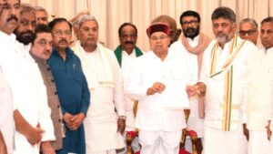 DK Shivakumar meets Karnataka governor, stakes claim to form govt | India News