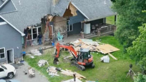 ‘If it’s over, I’ll tear the house down’: Drunk US man demolishes family home after wife says marriage is over