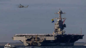 Video shows effects of intense fire that forced the world’s most powerful warship to return to port