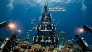 Andaman Islands make history with a 73-foot underwater human tower, setting a Guinness World Record | World News
