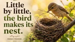 French proverb of the day: ‘Little by little, the bird makes its nest’ — a lesson on why slow, steady effort builds the strongest foundations