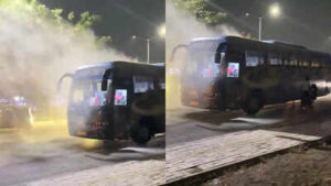 Massive scare for Gujarat Titans: Players evacuated after team bus suffers short circuit | Cricket News