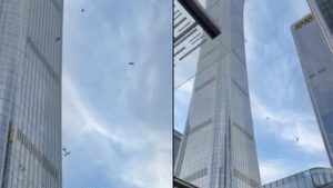 Watch: Car-sized aircraft crashes into Beijing’s tallest skyscraper; police seal off area