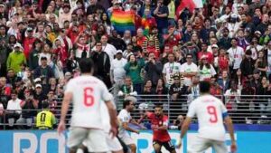 Watch: Iran and Egypt, where homosexuality is criminalised, play FIFA ‘Pride Match among rainbow flags and banners