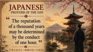 Japanese proverb of the day: “The reputation of a thousand years may be determined by the conduct of one hour” and a lesson in reputation, character and self-control | World News