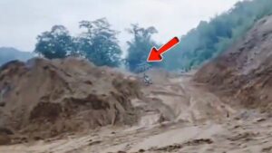 Dramatic video captures biker swept away by landslide in Arunachal Pradesh; survives | Itanagar News