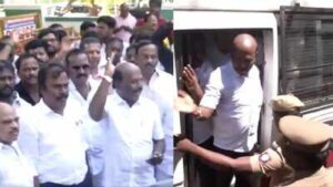 DMK workers detained during protest seeking action against TVK minister Sarathkumar over white powder video row | Chennai News