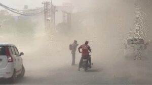 Delhi Weather Alert: Dust storms, strong winds sweep Delhi-NCR; red alert issued for rain | Delhi News