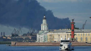 Drone barrage hits St Petersburg again