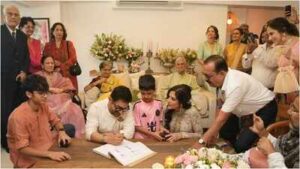 Aamir Khan-Gauri Spratt wedding: First photo of the couple as husband and wife is out; the newlyweds take their wedding vows in the presence of family and children |