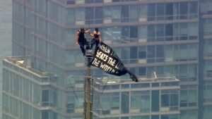 Empire State Building climb: Couple arrested after proposal atop New York’s skyscraper – video