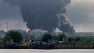 Ukraine hits Russian oil terminal; smoke rises over St Petersburg facility – watch