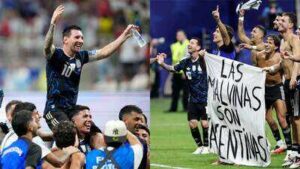 Argentina risk FIFA punishment after Falkland Islands banner during England win celebrations | Football News