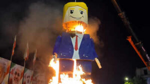 Lego Trump funeral: Iranians target US president at Khamenei’s burial