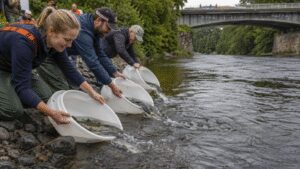 Why Stockholm releases 10,000 salmon and sea trout beside the Royal Palace every year | World News