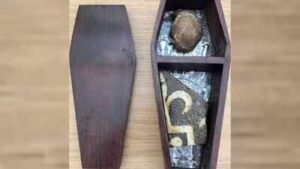 In 1956, an 11-year-old took an abbot’s kneecap and medieval tile from Glastonbury Abbey; 70 years later, his widow returned it from Australia
