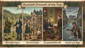 Scottish proverb of the day: “The father buys, the son builds, the grandchild sells and his son begs” – an enduring lesson on preserving success across generations | World News