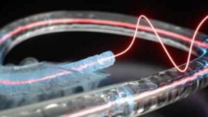 Freezing liquid inside optical fibre makes light and sound interact more than 1,000 times more strongly