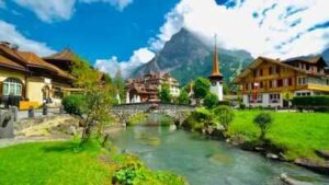 An unstable rock formation threatens the existence of an entire Swiss village of 1,300 residents as thawing glaciers destabilise the Alps