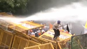 Chandigarh police use tear gas, water cannons to stop Qaumi Insaaf morcha march towards guv’s house