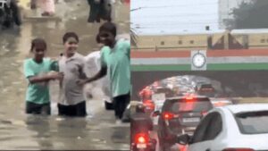 Watch: Delhi-NCR drowns in rain chaos; 7 videos show waterlogging, gridlock | India News