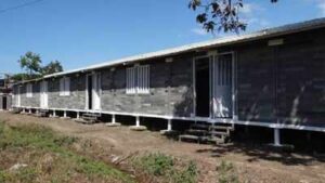 A Colombian man struggling to build his own home helped create Lego-like bricks from recycled plastic; by 2015 the system was sheltering 42 displaced families and could build a 40-sq-m home in 5 days