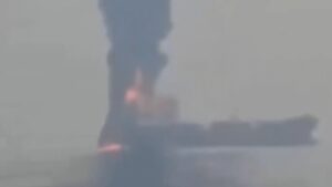 Watch: Indian cargo ship engulfed in flames and smoke after projectile strike off Yemen | India News