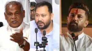 ‘Gud khaye, gulgule se parhez’: Tejashwi targets BJP-RSS amid Jitan Ram Manjhi-Chirag Paswan reservation spat | India News
