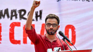 After JNU cancels venue, Umar Khalid book discussion held outside amid ABVP protests | Delhi News