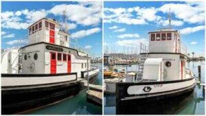 In 1982, a Bay Area couple paid $8,000 for a derelict 1912 tugboat; 44 years later, their restored Sausalito floating home is asking $1 million after an $800,000 price cut