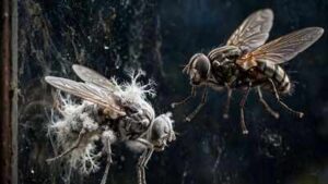 Scientists found a fungus that turns female flies into zombies, then uses their dead bodies to spread spores to healthy flies |